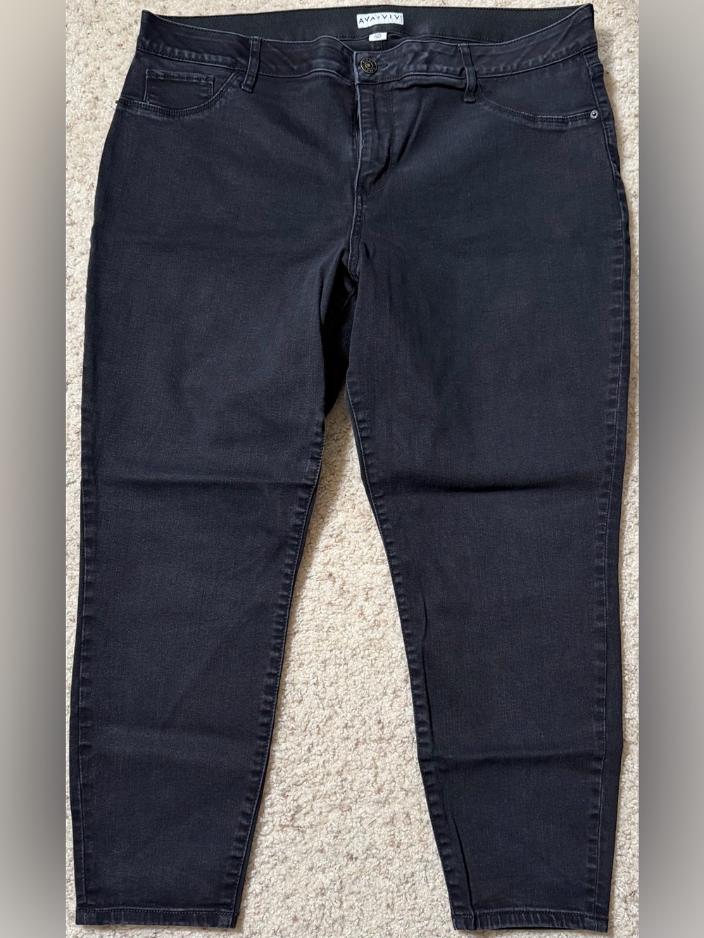 Ava & Viv Black Skinny Jeans Plus Size 20W Stretch Denim